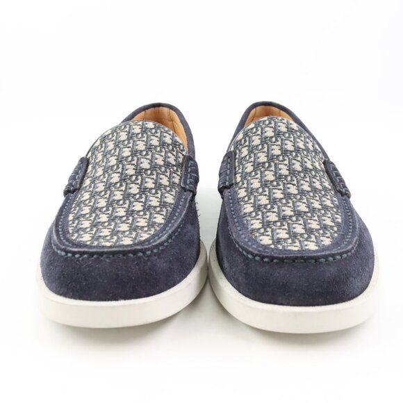NIDB DIOR Diorissimo Pattern Granville Loafers in Navy/Beige IT Size 41 - Picture 4 of 13